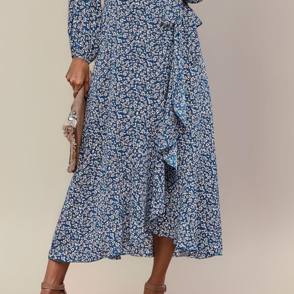 Pretty Garden Vintage Wrap Dress with Tie Front M - Picture 8 of 8